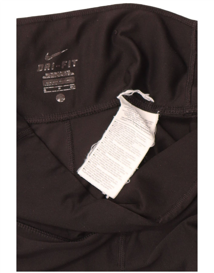 Leggings Nike Capri Femininas UK 10 Pequenas Poliéster Pretas