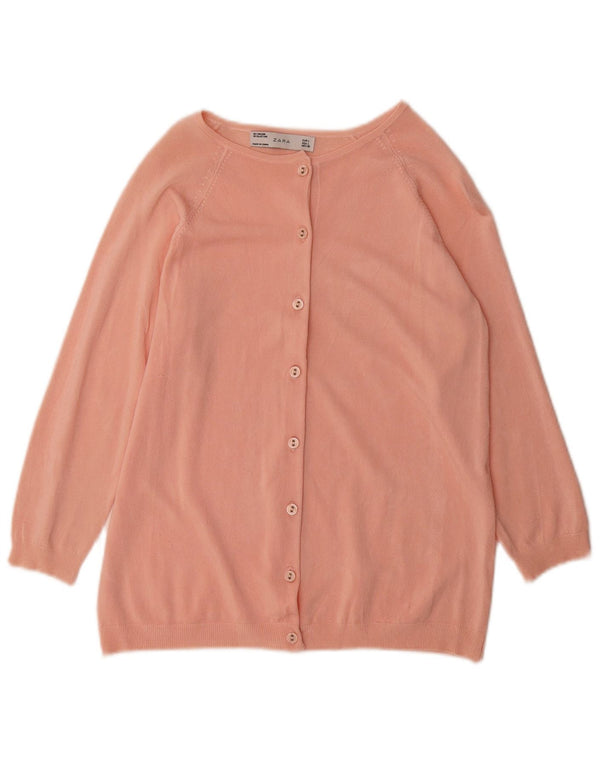 Suéter cardigã feminino Zara Reino Unido 16 grande rosa