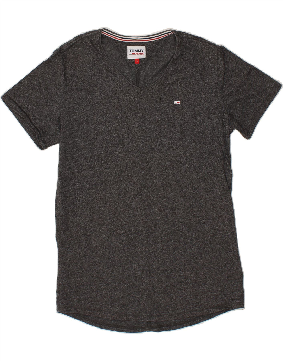 TOMMY HILFIGER Mens T-Shirt Top Small Grey Flecked Vintage Tommy Hilfiger and Second-Hand Tommy Hilfiger from Messina Hembry 