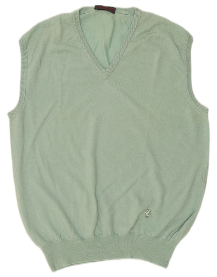 Cacharel Mens Colete Regata Grande Lã Virgem Verde