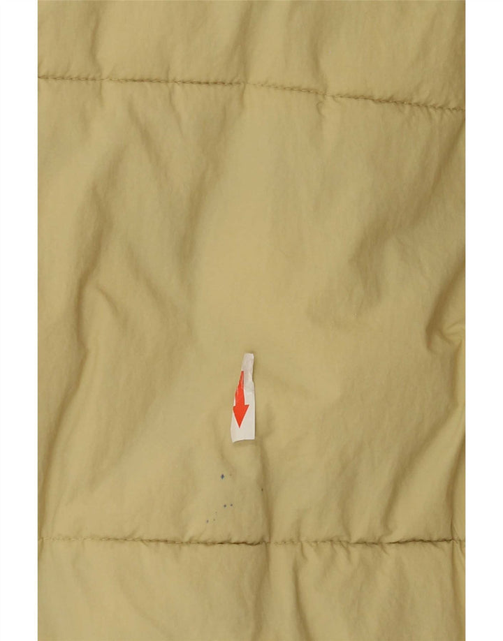 Jaqueta acolchoada feminina Zara UK 16 grande nylon amarelo
