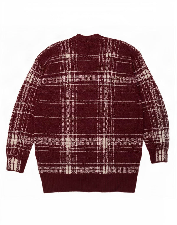 Suéter cardigã feminino Longline da Marks & Spencer Reino Unido 14 Médio Borgonha