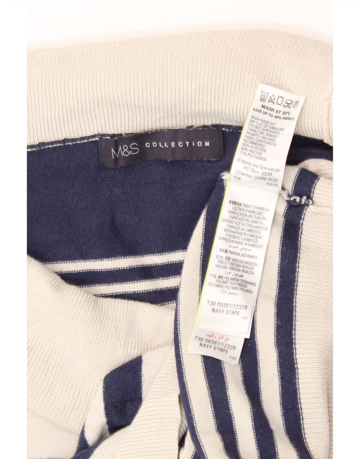 Suéter feminino Marks & Spencer com gola redonda Reino Unido 14 grande azul marinho