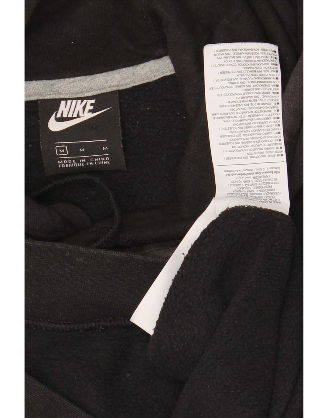 Nike masculino gráfico moletom com capuz médio algodão preto