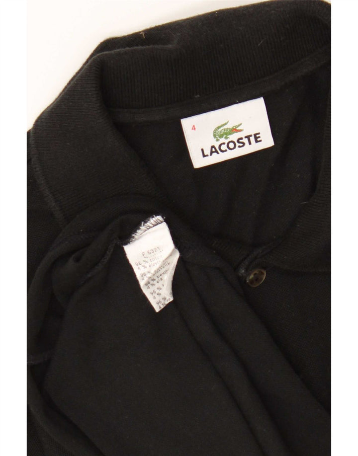 Camisa polo masculina Lacoste tamanho 4 médio algodão preto