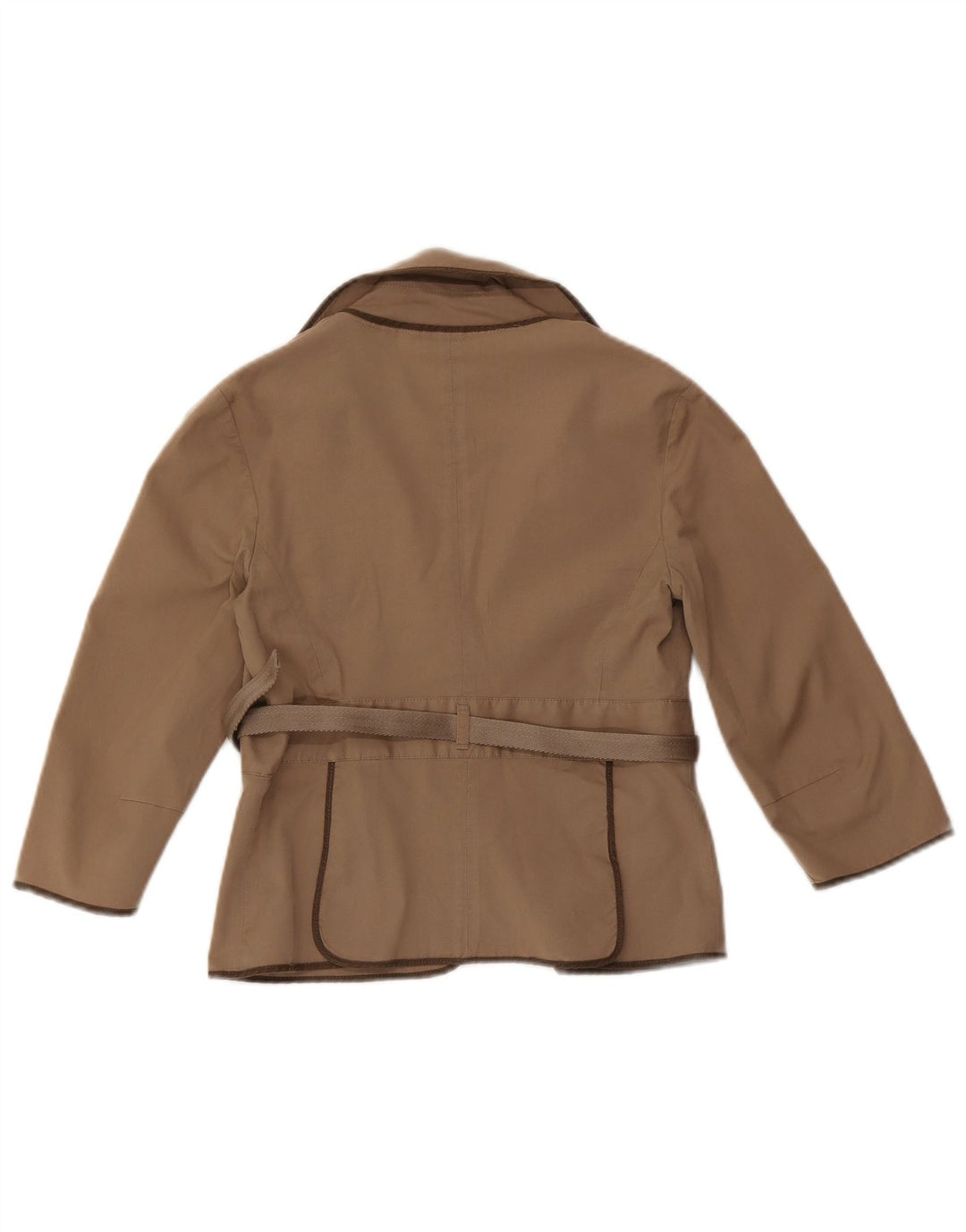Jaqueta blazer feminina Max Mara colheita manga 3/4 Reino Unido 12 algodão bege médio