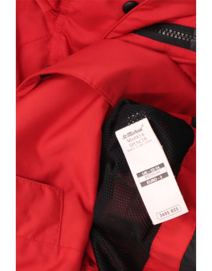Capa de chuva feminina Marks & Spencer de grandes dimensões Reino Unido 12/14 poliéster vermelho médio
