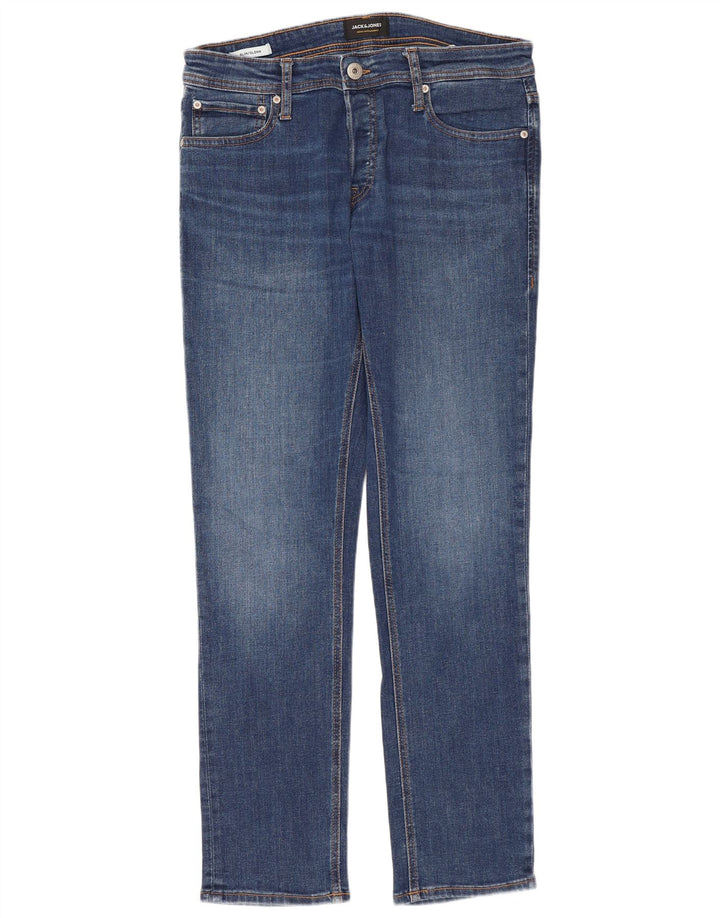 JACK & JONES Masculino GLENN Slim Jeans W32 L30 Azul Algodão
