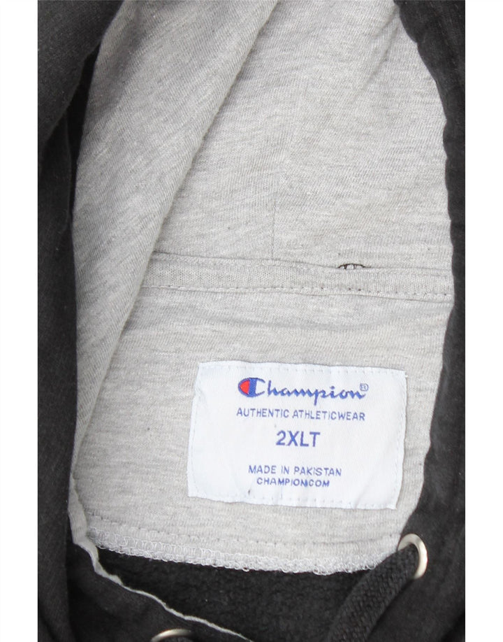 CHAMPION Suéter masculino com capuz gráfico alto 2XL algodão preto