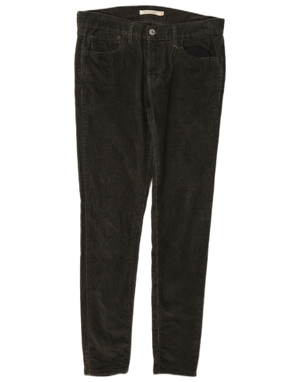 Calça feminina Levi's 710 Super Skinny de veludo cotelê W30 L30 algodão cáqui