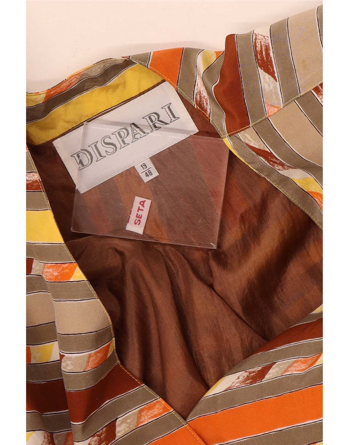 Jaqueta blazer feminina vintage com 4 botões IT 48 XL listrada multicolorida