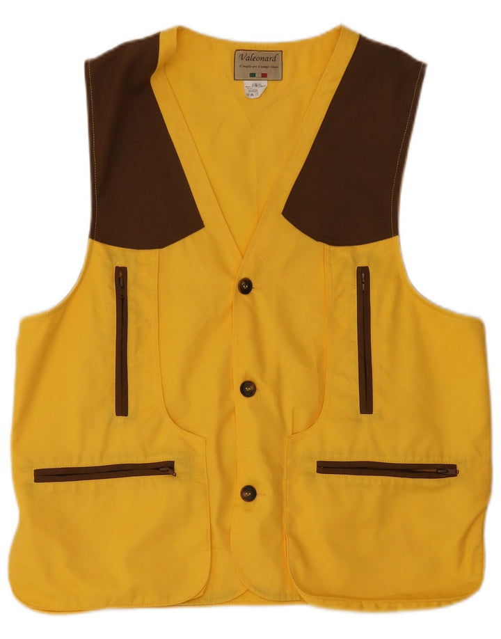 Colete Utilitário Masculino VINTAGE UK 40 Grande Poliéster Colourblock Amarelo