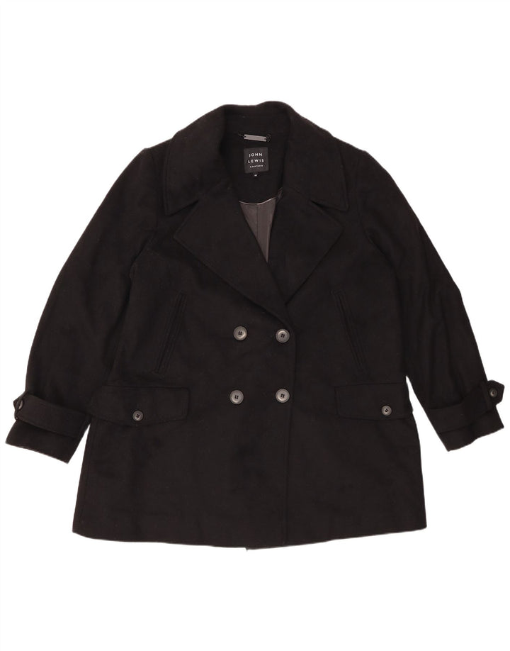 Casaco John Lewis feminino oversized ervilha Reino Unido 18 XL lã preta