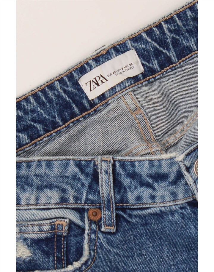 Zara Jeans femininos desgastados slim EU 40 médio W30 L27 azul
