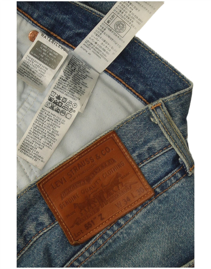 Levi's Masculino 551 Straight Jeans W34 L30 Azul Algodão