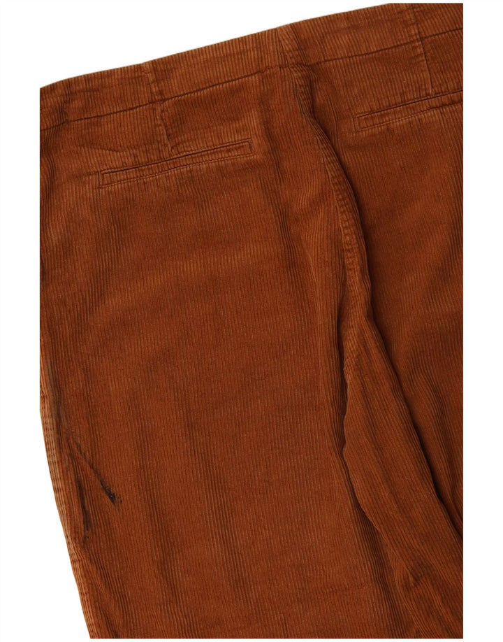 WHITE STUFF Calça feminina capri reta de veludo cotelê UK 18 XL W40 L22 marrom