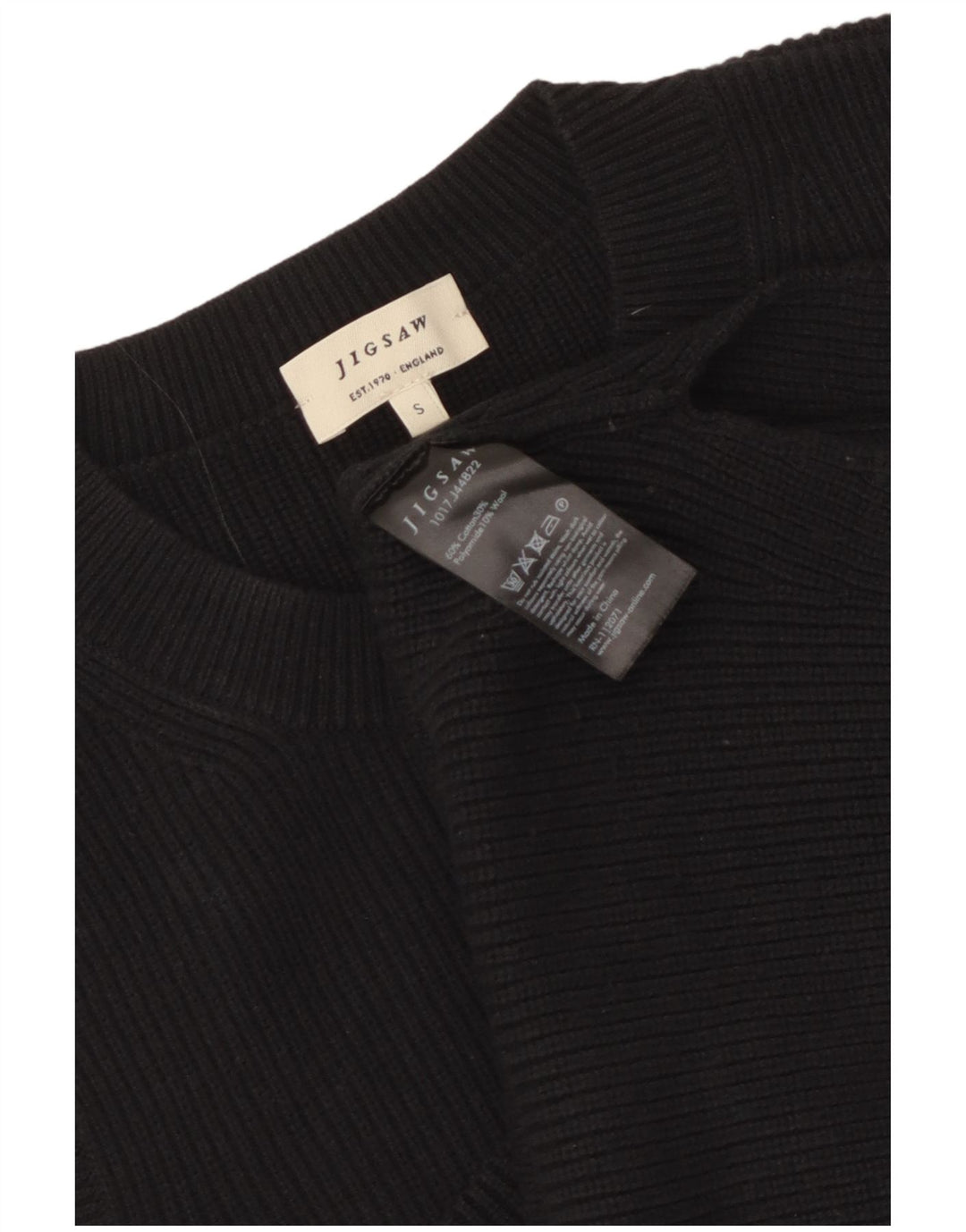 JIGSAW Colete feminino regata UK 10 pequeno algodão preto