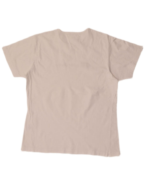 Camiseta feminina estampada Champion UK 16 grande algodão branco