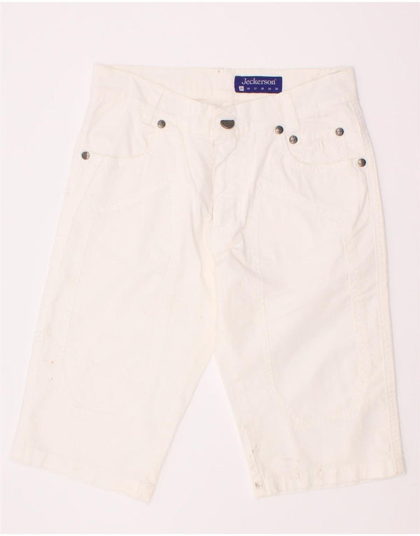 Jeckerson Meninos Shorts Casual 10-11 Anos W25 Algodão Branco