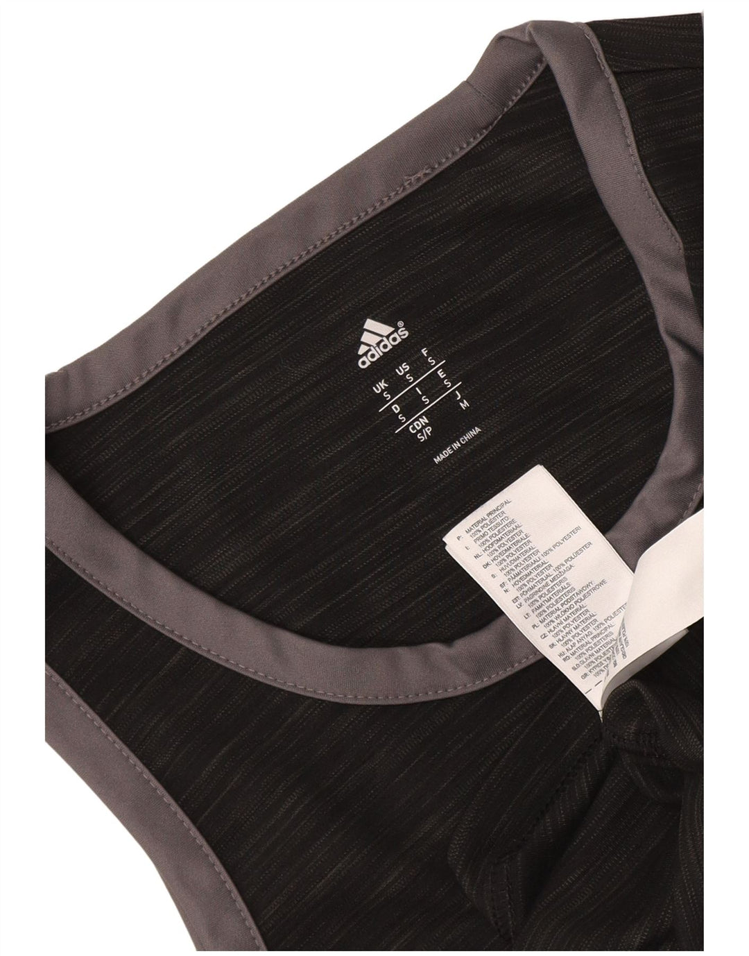 Adidas Mens Colete Top Pequeno Poliéster Salpicado Preto