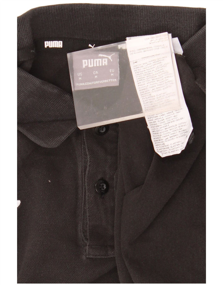 Camisa polo masculina PUMA de algodão preto médio