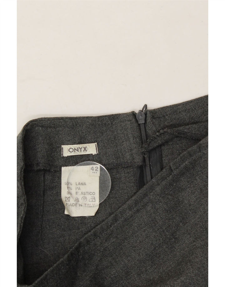 ONYX Womens Mini Skirt IT 42 Medium W26  Grey Cotton Vintage Onyx and Second-Hand Onyx from Messina Hembry 