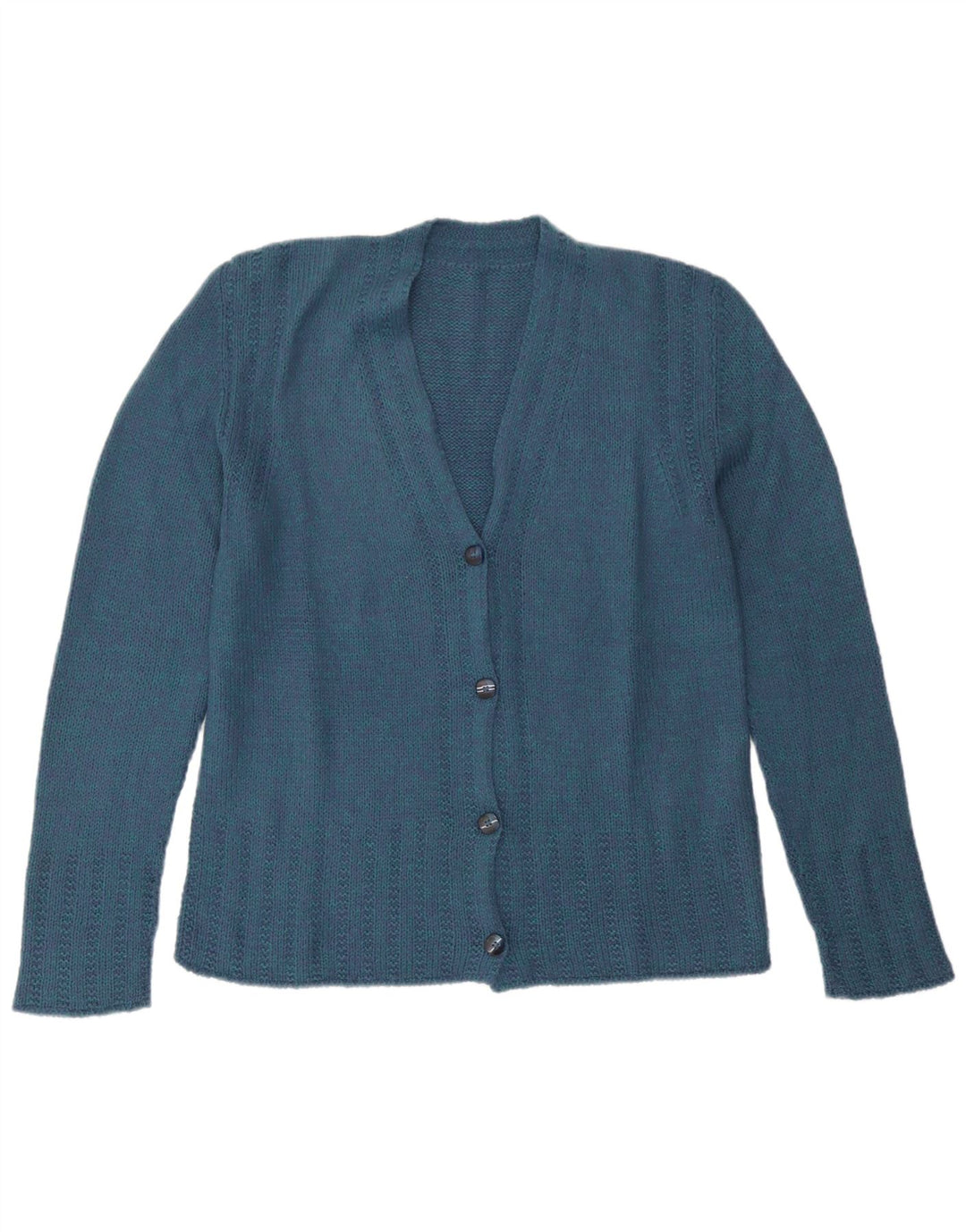 Suéter Cardigan Feminino Vintage UK 12 Azul Médio
