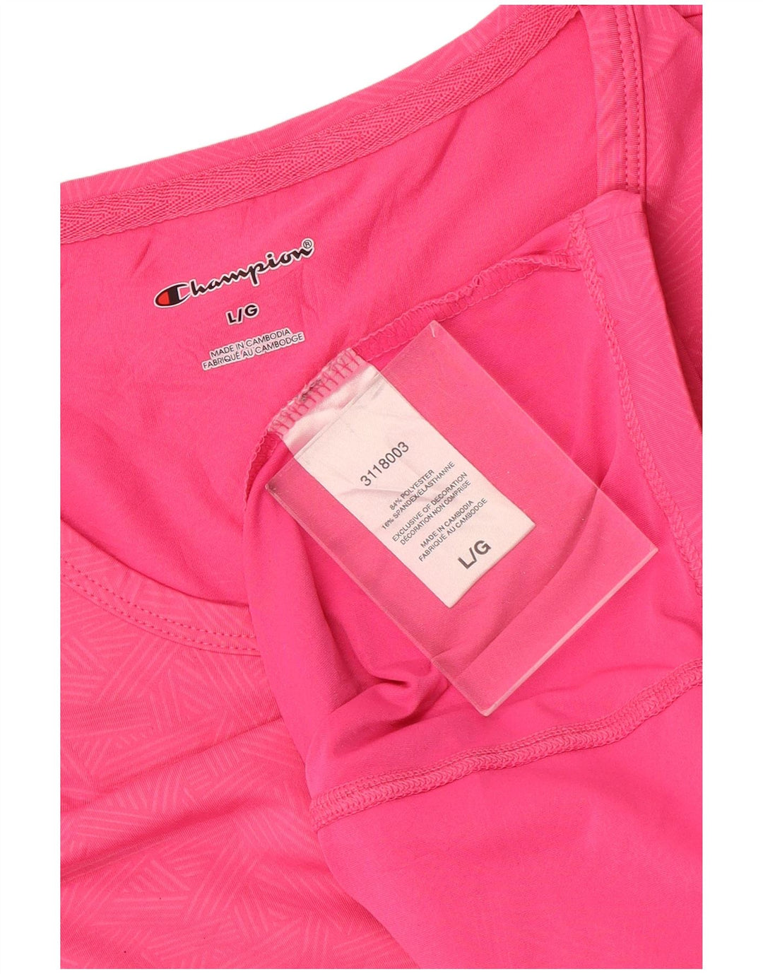 Camiseta Feminina Champion UK 16 Grande Rosa Geométrica Poliéster Esportes