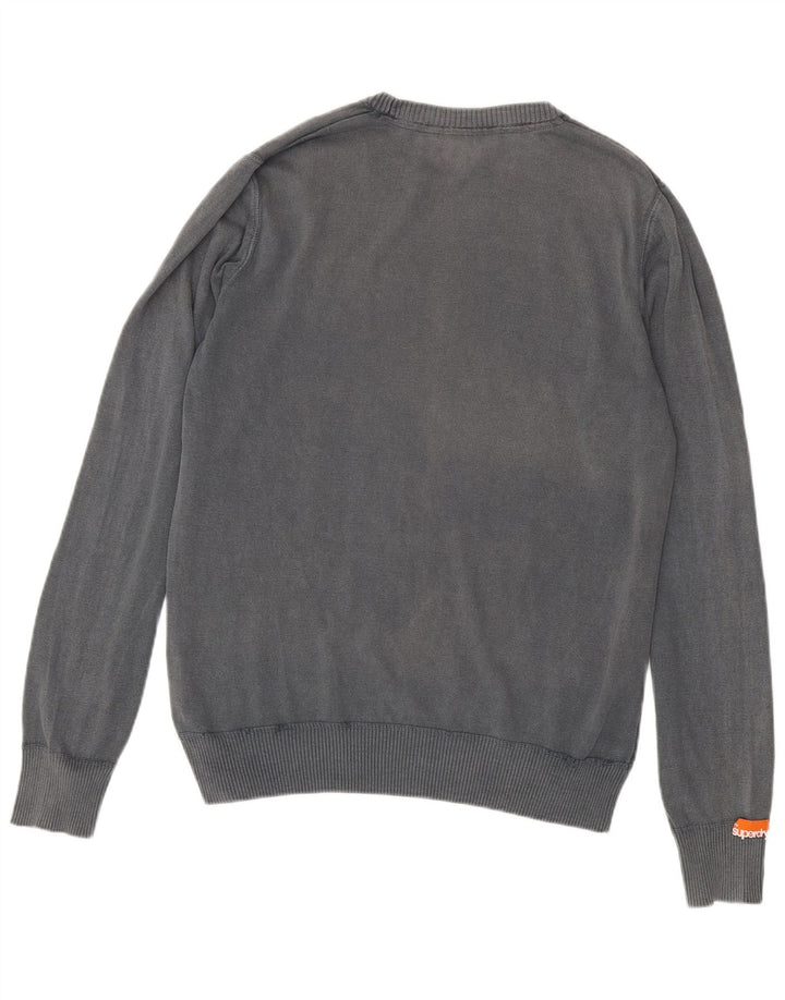 Suéter masculino SUPERDRY com gola redonda 2XL algodão cinza
