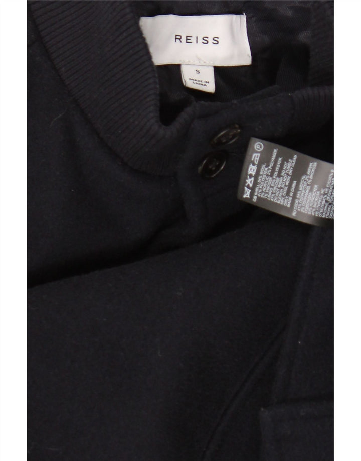 Jaqueta bomber masculina Reiss Reino Unido 36 pequena lã azul marinho