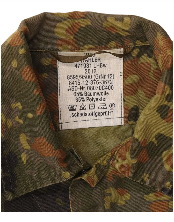 Camisa militar masculina vintage algodão camuflado cáqui médio