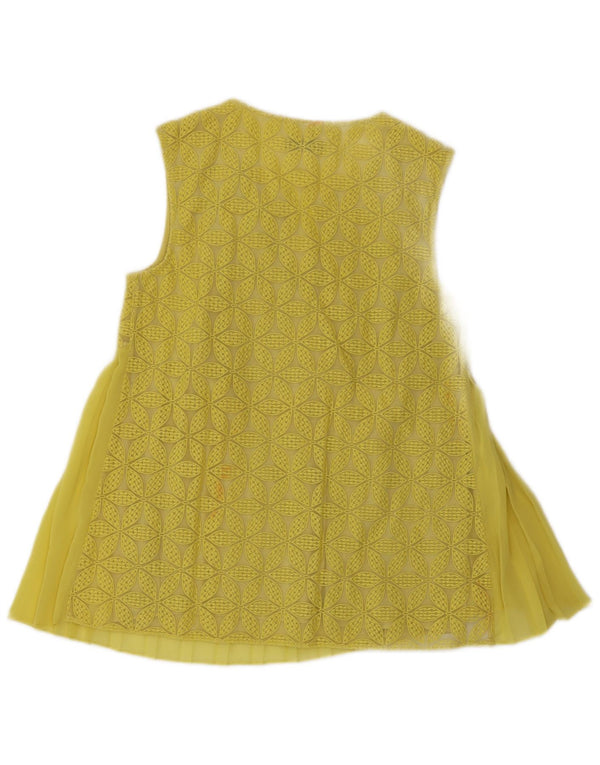 Blusa feminina sem mangas Max & Co. UK 10 pequena floral amarela