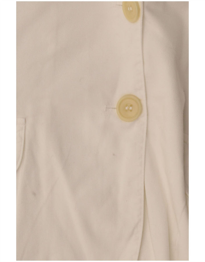 Top cardigã feminino de manga curta Benetton IT 42 algodão branco médio