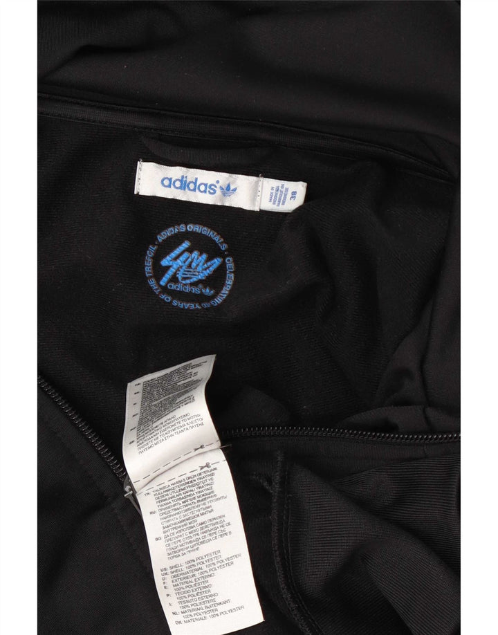 Adidas Womens Graphic Tracksuit Top Jacket EU 38 Médio Preto Poliéster