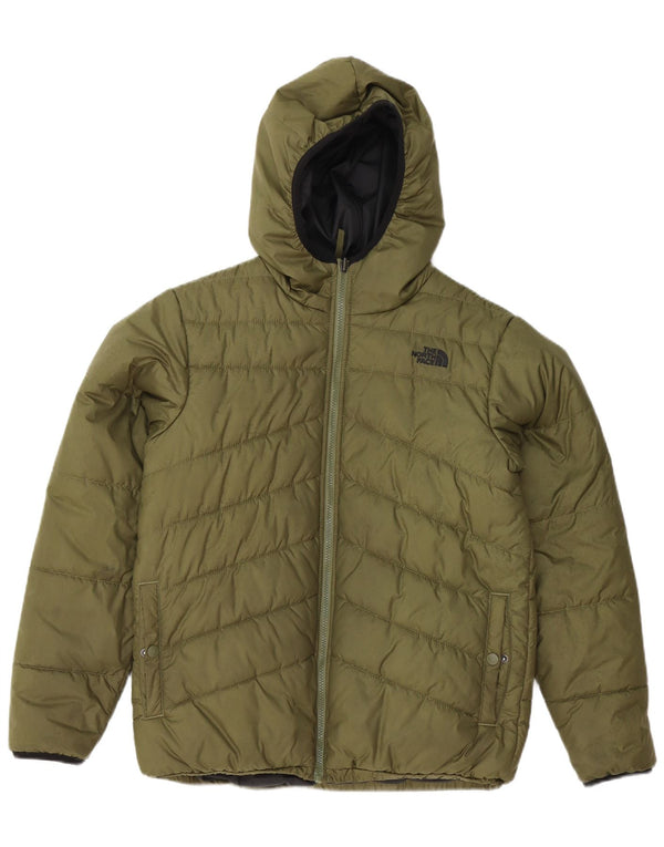 Jaqueta acolchoada reversível com capuz The North Face Boys 14-15 anos XL Caqui