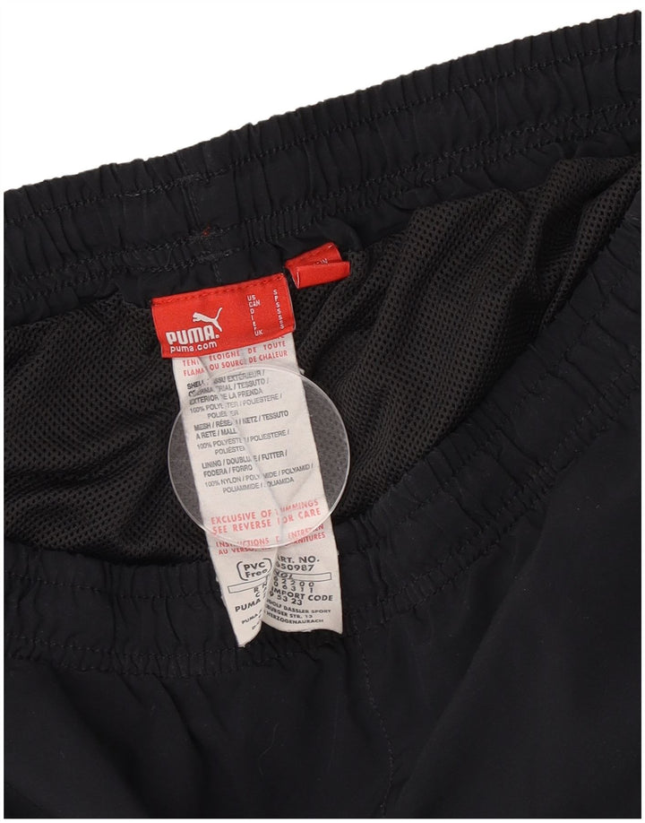 Calça de treino masculina Puma pequena preta poliéster