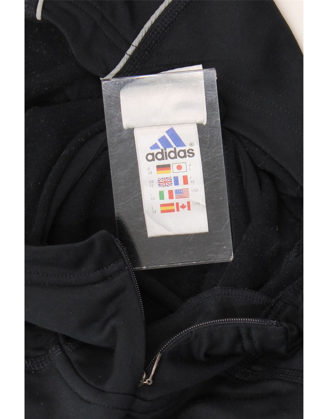ADIDAS Womens Climawarm Zip Neck Hoodie Jumper UK 12 Médio Azul Marinho
