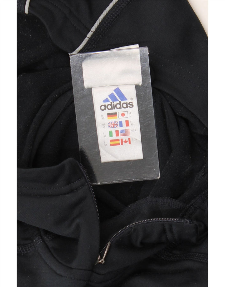 ADIDAS Womens Climawarm Zip Neck Hoodie Jumper UK 12 Médio Azul Marinho