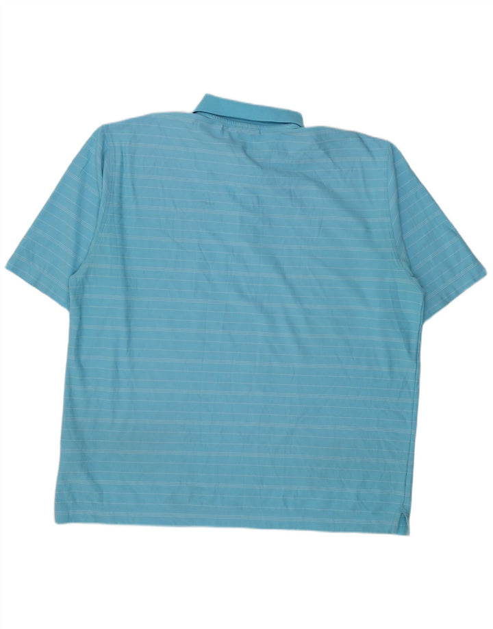 Camisa polo masculina Nike UK 42/44 grande poliéster listrado azul