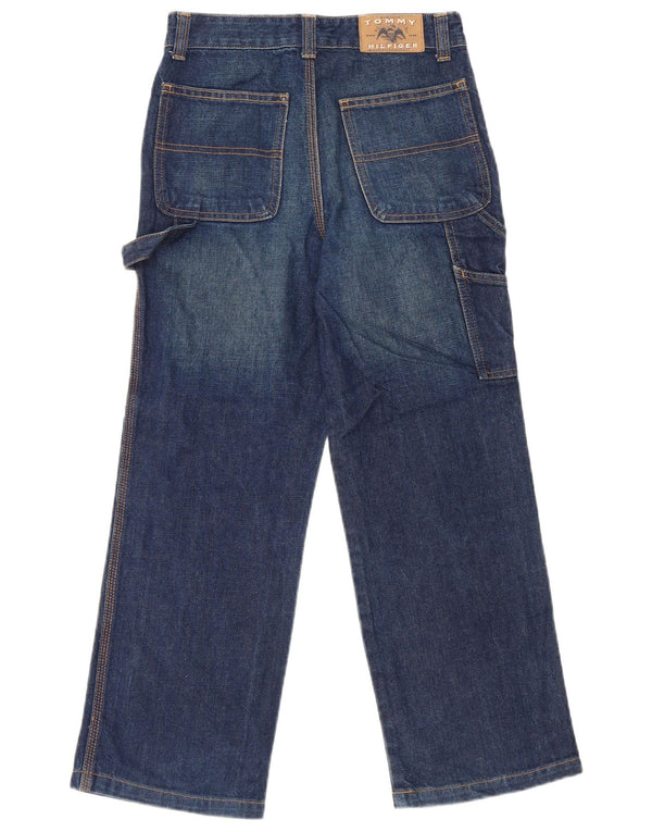Tommy Hilfiger Meninos Cargo Straight Jeans 7-8 anos W26 L24 Azul Algodão