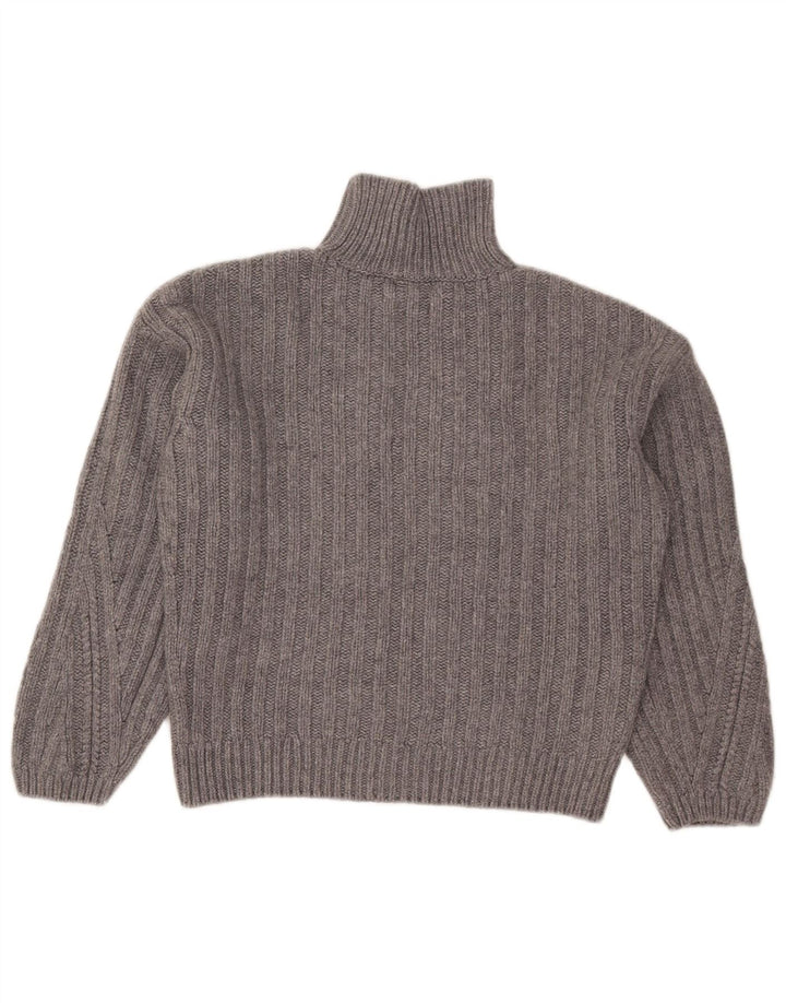 Suéter feminino Massimo Dutti com gola tartaruga e gola alta Reino Unido 10 pequeno cinza