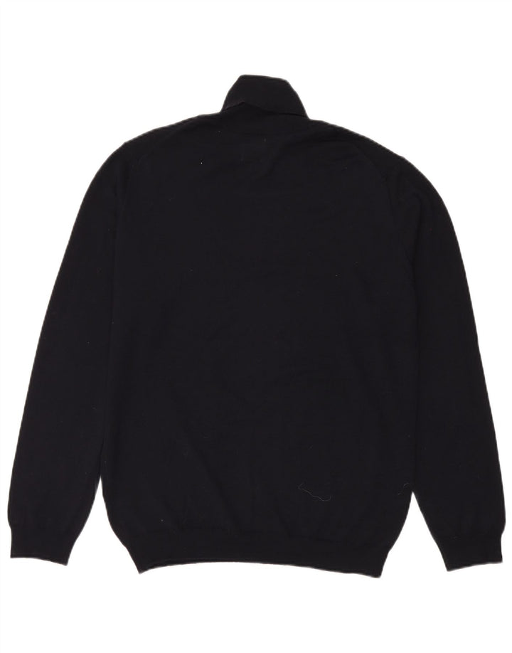 Suéter masculino Zara com gola redonda e acrílico azul marinho médio