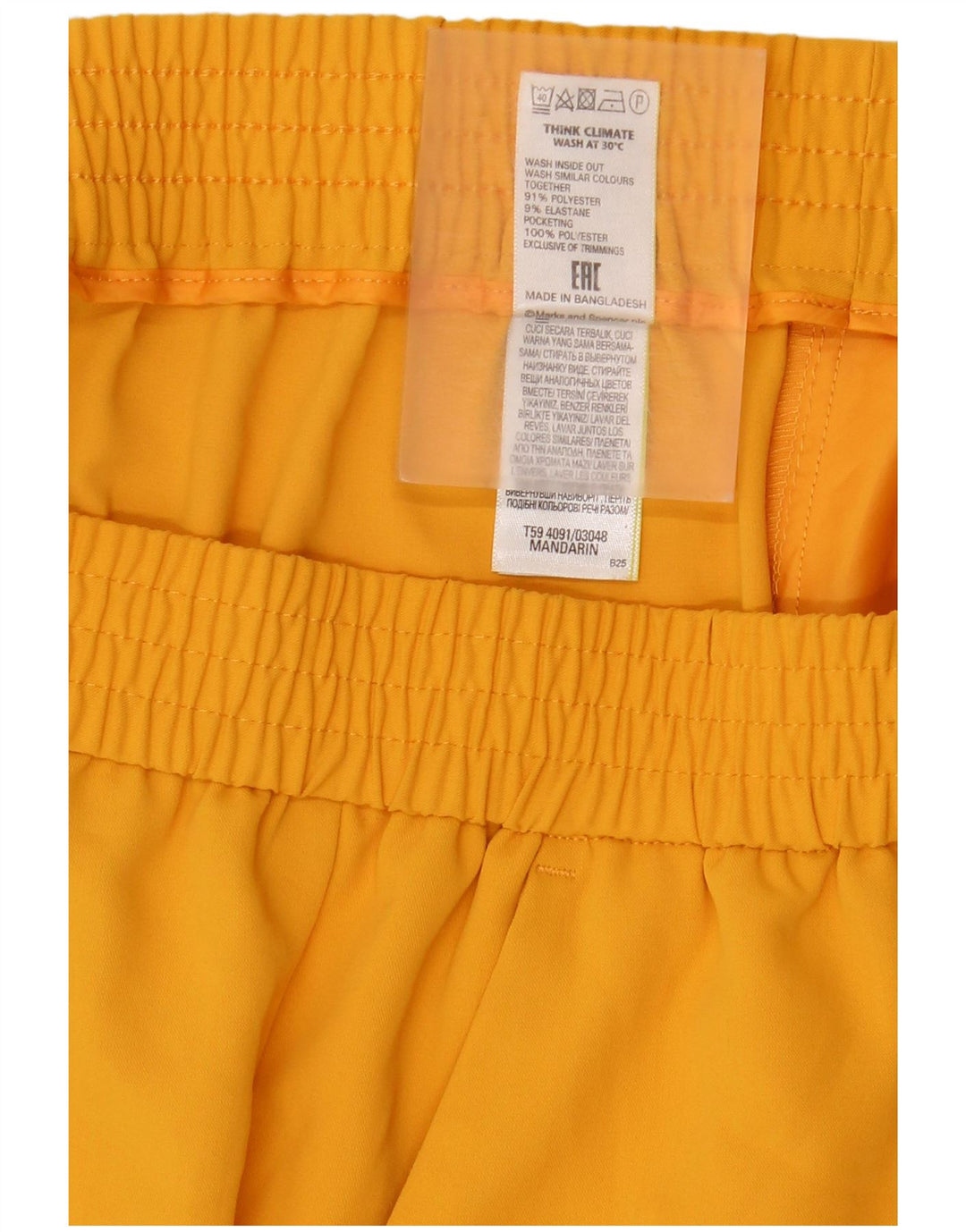 Saia reta feminina Marks & Spencer UK 16 grande W34 poliéster amarelo