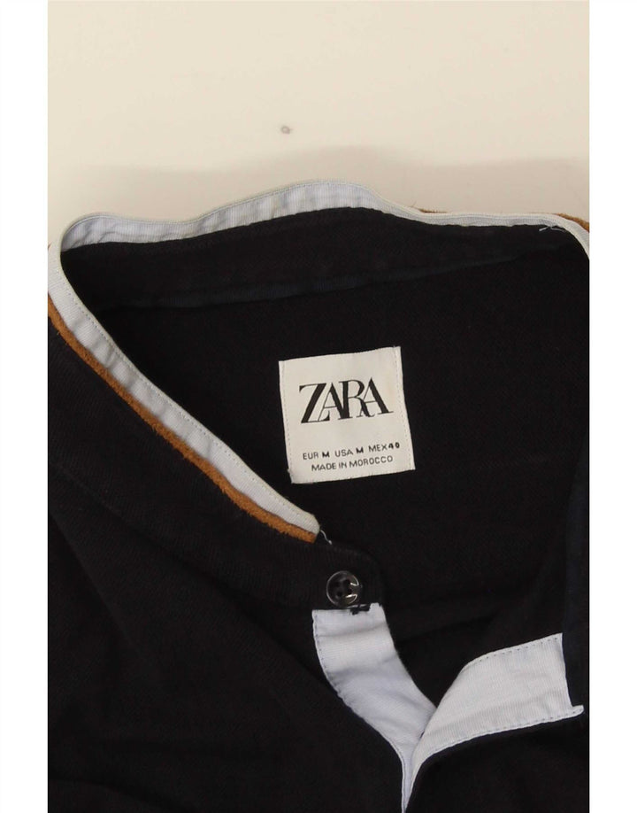 Zara Camisa masculina média azul marinho