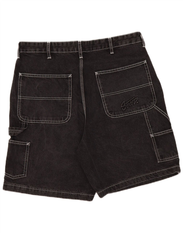 Shorts jeans cargo masculino Pull & Bear EU 46 XL W36 preto