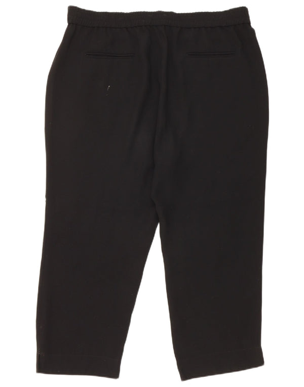Calça capri feminina Whistles UK 14 grande W34 L22 poliéster preto