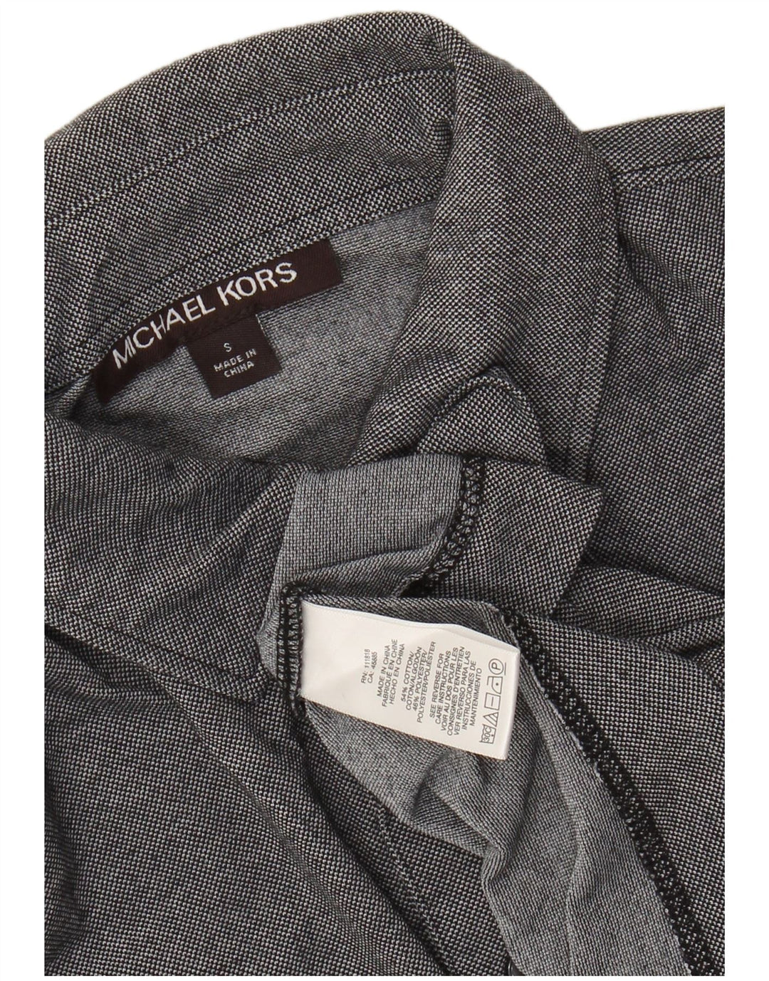 Camisa polo masculina MICHAEL KORS pequena cinza algodão