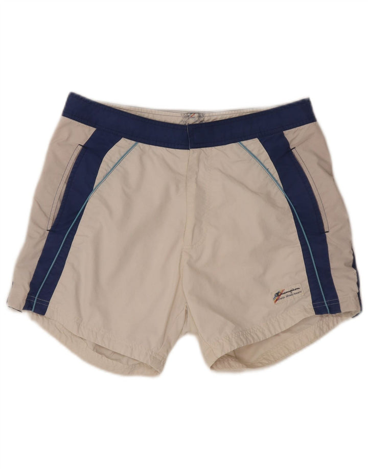 Shorts de natação masculino Champion médio branco colorblock