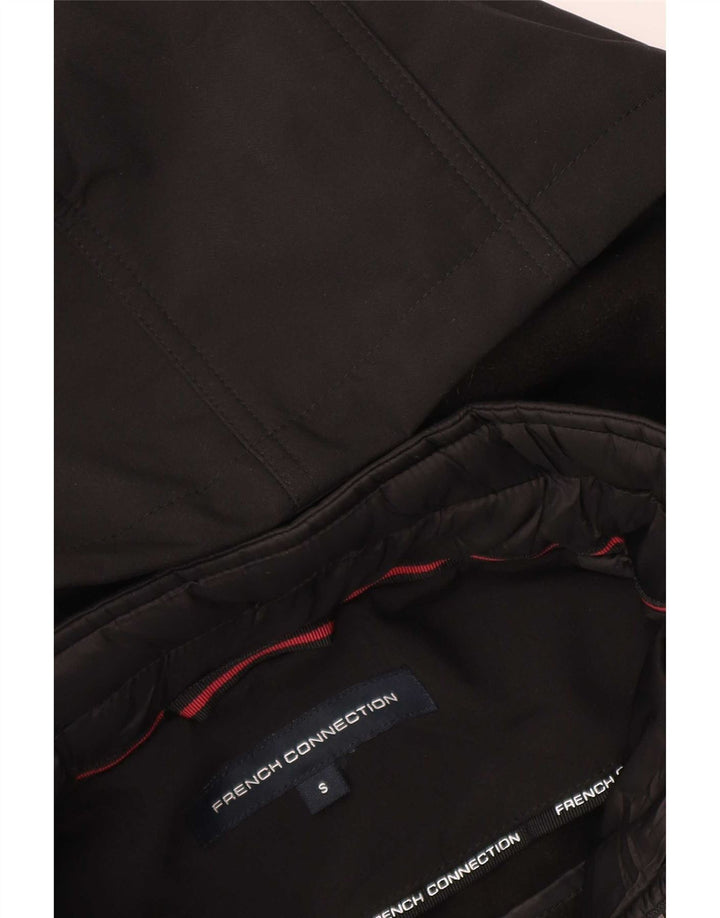 Jaqueta parka feminina com capuz French Connection UK 10 pequena preta