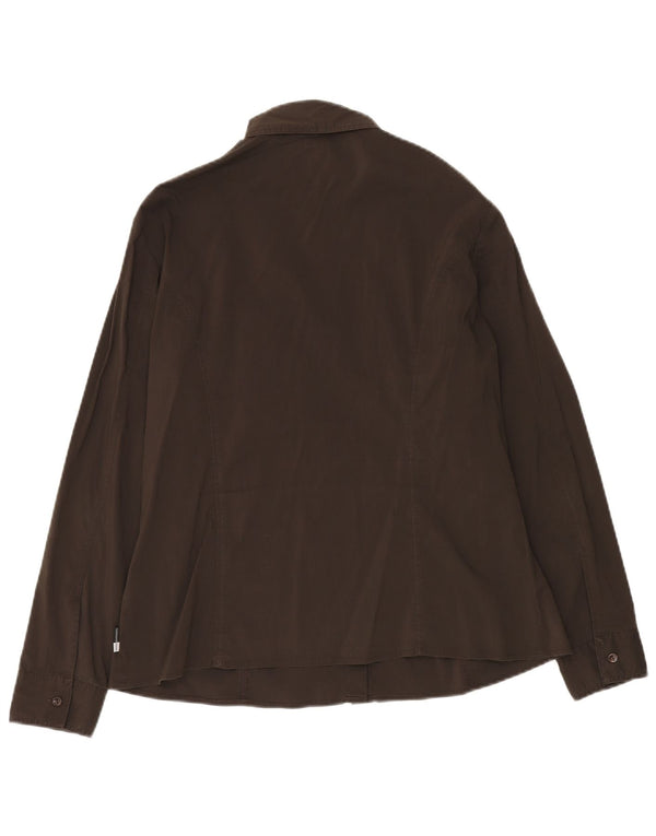 TRUSSARDI JEANS Womens Shirt UK 20 2XL Brown Cotton